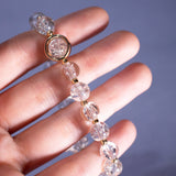 Alania beaded bracelet with white daisy flower jewellery white glitter beads romantic