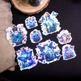 Butterfly Potions Handmade Holographic Vinyl Sticker Set of 8, perfect magical witchy bullet journal gift. In this set, you'll discover 8 potions, each infused with delicate butterfly elements, casting a spell of whimsy and magic.
