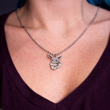 Eevee Pokémon silver plated necklace pendant, Eevolution nerd geek friendship jewelry, Nickel free
