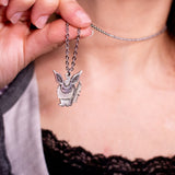 Flareon Pokèmon Silver plated necklace pendant, love and friendship jewelry gift, Eevolution lover 