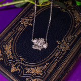 Jinx Arcane Silver plated necklace pendant, Boom Monkey bomb League of Legends nerd geek LOL friendship jewelry
