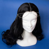 Aranel Elven Celtic tiara with silver stainless steel chains and drop pendant