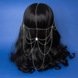 Aranel Elven Celtic tiara with silver stainless steel chains and drop pendant