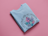 Crystals are my happiness white, light blue or pink sweatshirt long sleeve pullover sweater, cute birthday christmast gift for crystal lover witch