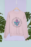 Crystals are my happiness white, light blue or pink sweatshirt long sleeve pullover sweater, cute birthday christmast gift for crystal lover witch