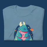 Cute sleeping dragon unisex steel blue or black t-shirt, geek outfit gift for D&D player unique fantasy dm t shirt funny dungeon master tshirt colorful cool dungeons & dragons apparel enthusiast  kawaii pathfinder clothing casual d n d tee dnd cotton top best friend son present girlfriend art birthday christmas anniversary