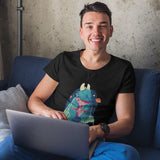 Cute sleeping dragon unisex steel blue or black t-shirt, geek outfit gift for D&D player unique fantasy dm t shirt funny dungeon master tshirt colorful cool dungeons & dragons apparel enthusiast  kawaii pathfinder clothing casual d n d tee dnd cotton top best friend son present girlfriend art birthday christmas anniversary