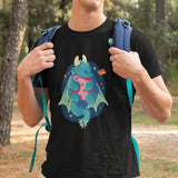 Cute sleeping dragon unisex steel blue or black t-shirt, geek outfit gift for D&D player unique fantasy dm t shirt funny dungeon master tshirt colorful cool dungeons & dragons apparel enthusiast  kawaii pathfinder clothing casual d n d tee dnd cotton top best friend son present girlfriend art birthday christmas anniversary