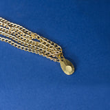 Endacil Elven Celtic tiara with gold stainless steel chains and drop pendant
