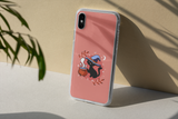Halloween Iphone Samsung pink phone cases with witch cat, spooky cute goth gift outfit