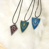 Horde and Alliance from World of Warcraft necklace pendant in resin and aluminum powder