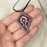 Horde and Alliance from World of Warcraft necklace pendant in resin and aluminum powder