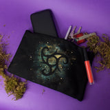 Morgana bag pochette for small objects and make up in fabric with real hand embroidered crystals