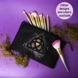 Morgana bag pochette for small objects and make up in fabric with real hand embroidered crystals