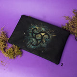 Morgana bag pochette for small objects and make up in fabric with real hand embroidered crystals