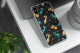 Space animal with koala, kangaroo and giraffe Iphone Samsung purple phone case, cute gift for animals lovers