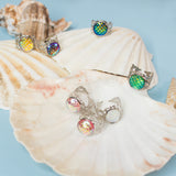 Thalion ring with adjustable metallic base and resin scale gem mermaid dragon