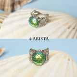 Thalion ring with adjustable metallic base and resin scale gem mermaid dragon