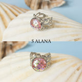 Thalion ring with adjustable metallic base and resin scale gem mermaid dragon