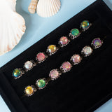 Thalion ring with adjustable metallic base and resin scale gem mermaid dragon