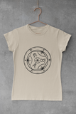 Trasmutation symbol unisex soft beige t-shirt, cute spooky Halloween birthday christmas gift
