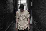 Trasmutation symbol unisex soft beige t-shirt, cute spooky Halloween birthday christmas gift