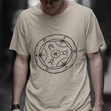 Trasmutation symbol unisex soft beige t-shirt, cute spooky Halloween birthday christmas gift