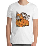Trick Or Treat pug dog puppy unisex white t-shirt, cute spooky Halloween outfit gift