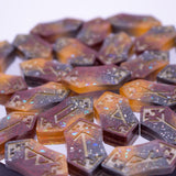 colorful viking runes birthday gifts, role play fair female present, druid green witch aesthetic art, white magic male magick resin stone set, unique lightweight elfic fantasy protection, tricolor celtic medieval pagan engraved nordic norse divination, elder futhark witchcraft, fire element