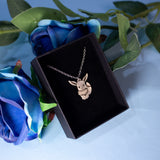 Eevee Pokémon silver plated necklace pendant, Eevolution nerd geek friendship jewelry, Nickel free
