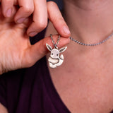 Eevee Pokémon silver plated necklace pendant, Eevolution nerd geek friendship jewelry, Nickel free