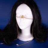 Erhyan fantasy face jewel, bridal wedding festival silver or gold nose filigree jewelry for costumes, photo shoot LARP