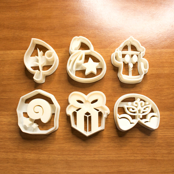 Animal Crossing cookie cutters 3d printed set party birthday wedding leaf money bag gyroid fossil gift fortune cookie