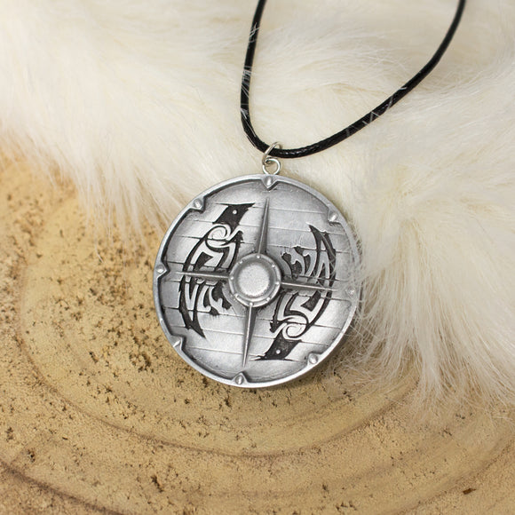 Assassin's Creed Valhalla shield Vikings necklace pendant, keyring or pin ravens resin aluminum powder