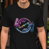 Bahamut's Breath dragon black unisex t-shirt dm dungeon master gift blue purple monster colorful dungeons & dragons tshirt cool pathfinder apparel d n d  clothing short nerd sleeve dnd adult outfit unique master men tee fantasy top casual printed anniversary t shirt crewneck cotton streetwear male best friend boyfriend gamer art present birthday christmas