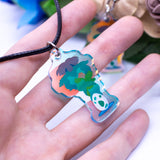 acrylic bulbasaur necklace green stainless steel charm venusaur evolution jewelry ivysaur pokeball pendant go trainer geek jewel nickel free metal accessory pokemon holo cosplay chain transparent holographic choker adult geekery aesthetic best friend idea gifts nerd gamer girlfriend present boyfriend birthday gift starter cool fun style