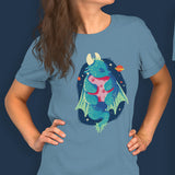 Cute sleeping dragon unisex steel blue or black t-shirt, geek outfit gift for D&D player unique fantasy dm t shirt funny dungeon master tshirt colorful cool dungeons & dragons apparel enthusiast  kawaii pathfinder clothing casual d n d tee dnd cotton top best friend son present girlfriend art birthday christmas anniversary 