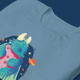 Cute sleeping dragon unisex steel blue or black t-shirt, geek outfit gift for D&D player unique fantasy dm t shirt funny dungeon master tshirt colorful cool dungeons & dragons apparel enthusiast  kawaii pathfinder clothing casual d n d tee dnd cotton top best friend son present girlfriend art birthday christmas anniversary 