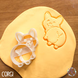 Dog Friend cookie cutters 3d printed set sugar biscuits stamp plastic pet treat corgi