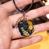 dragon transparent necklace, dnd DM best friend charm, dungeons and dragons jewelry, dice d n d lover pendant, d20 creature unique jewel, bestfriend fantasy accessory, bff cool gamer choker, monster fire unisex keyring, medieval anniversary keychain, role player enthusiast son, male double printed acrylic, girlfriend geekery gifts, boyfriend birthday present