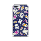 Halloween Iphone Samsung blue phone cases with ghosts, spooky cute goth gift outfit