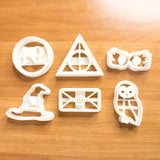 Harry Potter cookie cutters 3d printed set platform 9 3/4 deathly hallows luna lovegood's glasses sorting hat hogwarts letter edvige owl party birthday wedding