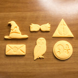 Harry Potter cookie cutters 3d printed set platform 9 3/4 deathly hallows luna lovegood's glasses sorting hat hogwarts letter edvige owl party birthday wedding