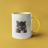 Hate Morning People Ceramic mug with yellow color inside, birthday christmas gift, antisocial funny cat present cup coffee latte cappuccino angry tired kitty kitten owner unique colorful orange cool best crazy humerous best friend long distance friendship bestfriend daughter girlfriend boyfriend present funny saying fun birthday christmas stocking filler christmas