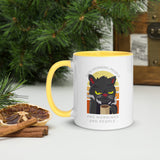 Hate Morning People Ceramic mug with yellow color inside, birthday christmas gift, antisocial funny cat present cup coffee latte cappuccino angry tired kitty kitten owner unique colorful orange cool best crazy humerous best friend long distance friendship bestfriend daughter girlfriend boyfriend present funny saying fun birthday christmas stocking filler christmas