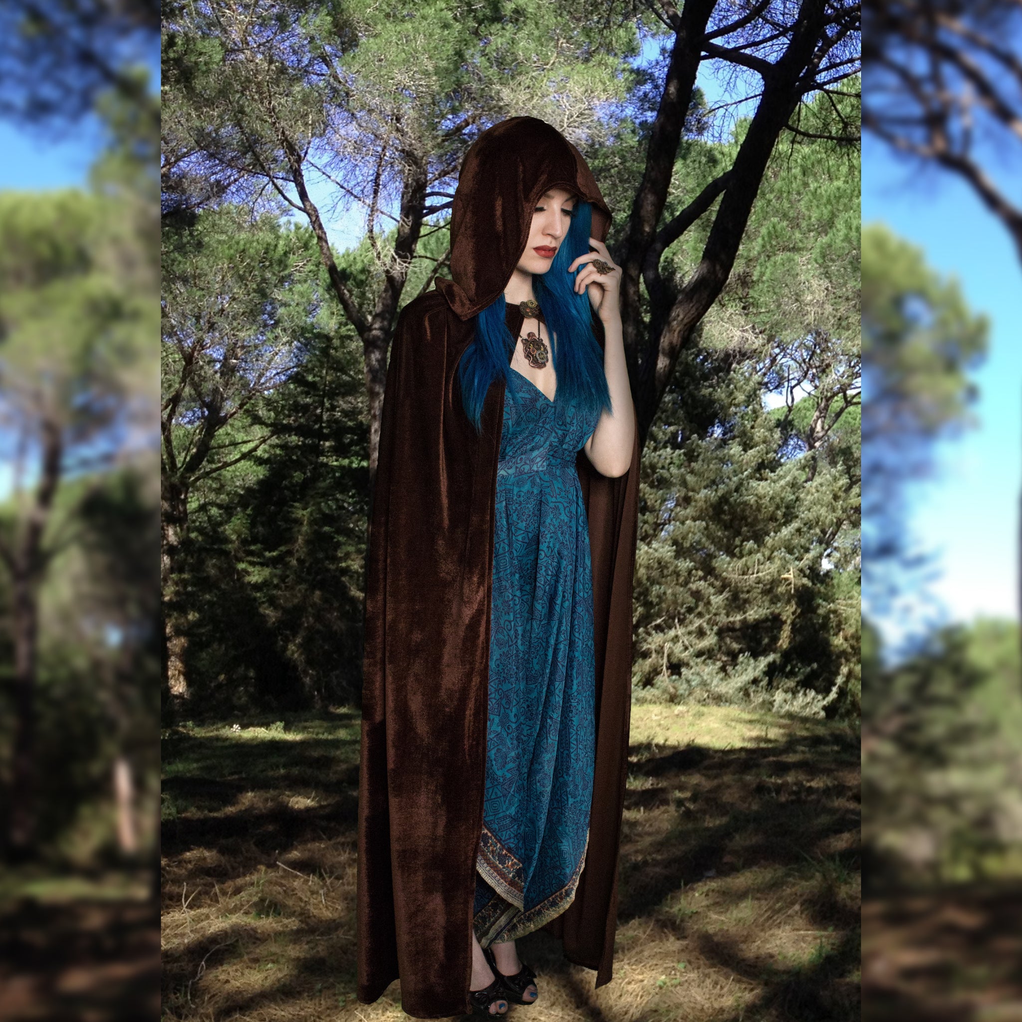 Arthur unisex brown custom velvet cloak – Mystical Props