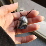 Mando's helmet necklace in resin and aluminum powder from The Mandalorian tv show