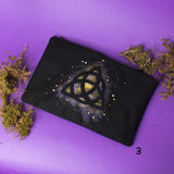 Morgana bag pochette for small objects and make up in fabric with real hand embroidered crystals 