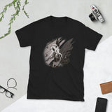 Obscure fairytale black or white unisex t-shirt, dark fairy lover friendship gift wings mythology creature magic apparel magical forest clothing bestfriend unique elven female tshirt birthday women fantasy pagan halloween outfit casual spooky lover printed tee for her witchy goth top present creepy gothic streetwear crewneck cotton daughter t shirt short sleeve best friend girlfriend