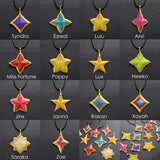 Star Guardians gems necklaces from League of Legends LOL resin gold acrylic black cord rope